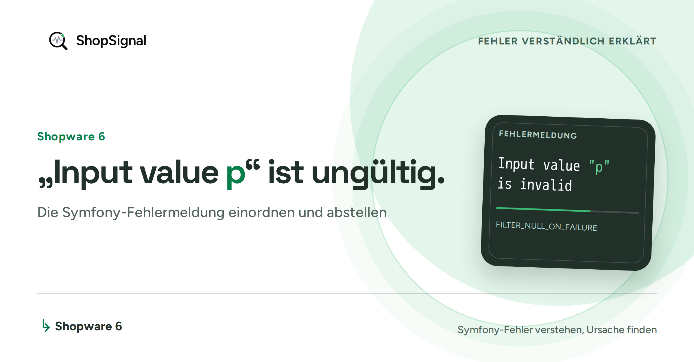 Shopware 6: „Input value \"p\" is invalid and flag \"FILTER_NULL_ON_FAILURE\" was not set“ einordnen und abstellen