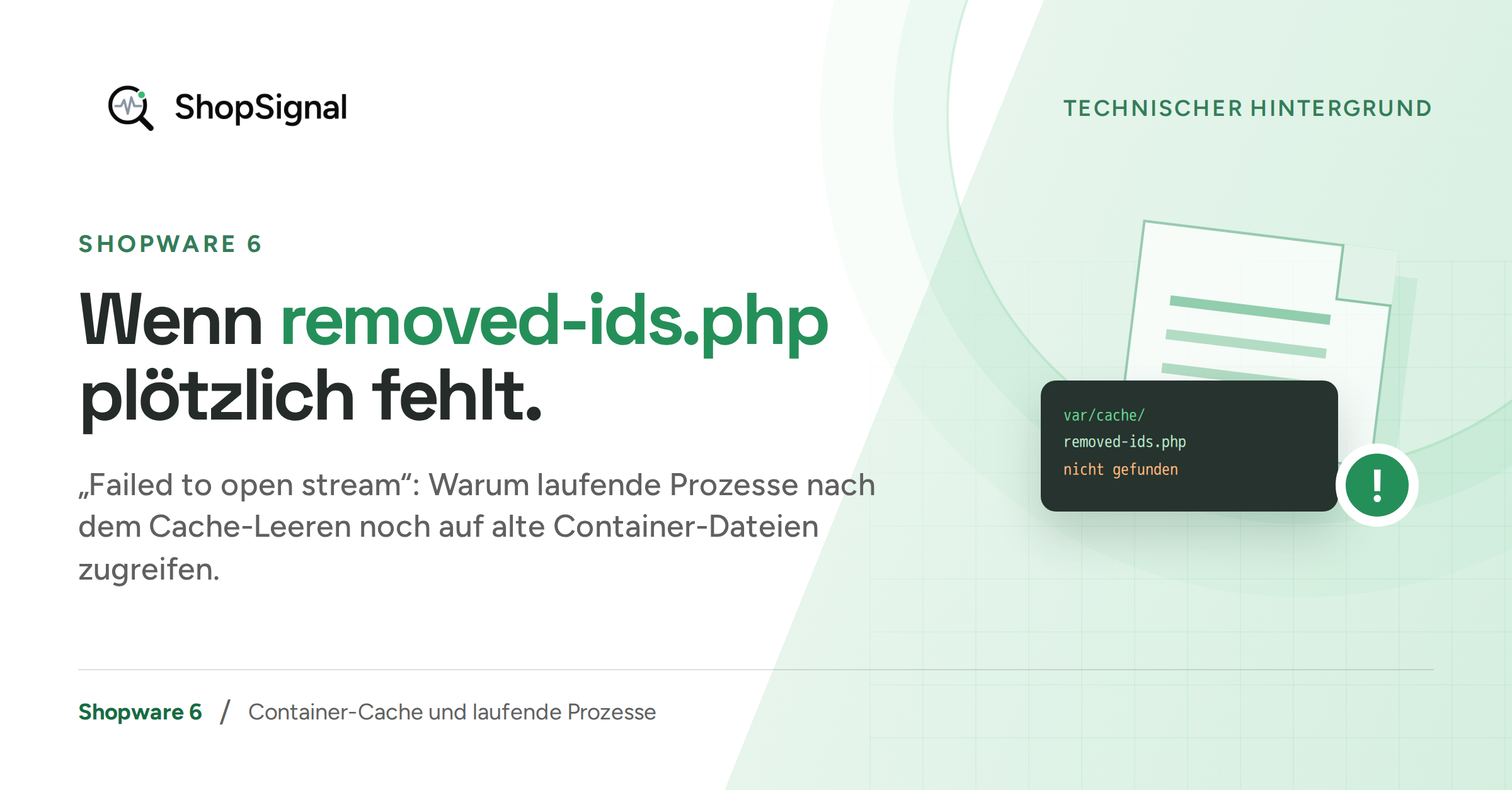 Shopware: „removed-ids.php: Failed to open stream“ – wenn der Container-Cache unter laufenden Prozessen verschwindet